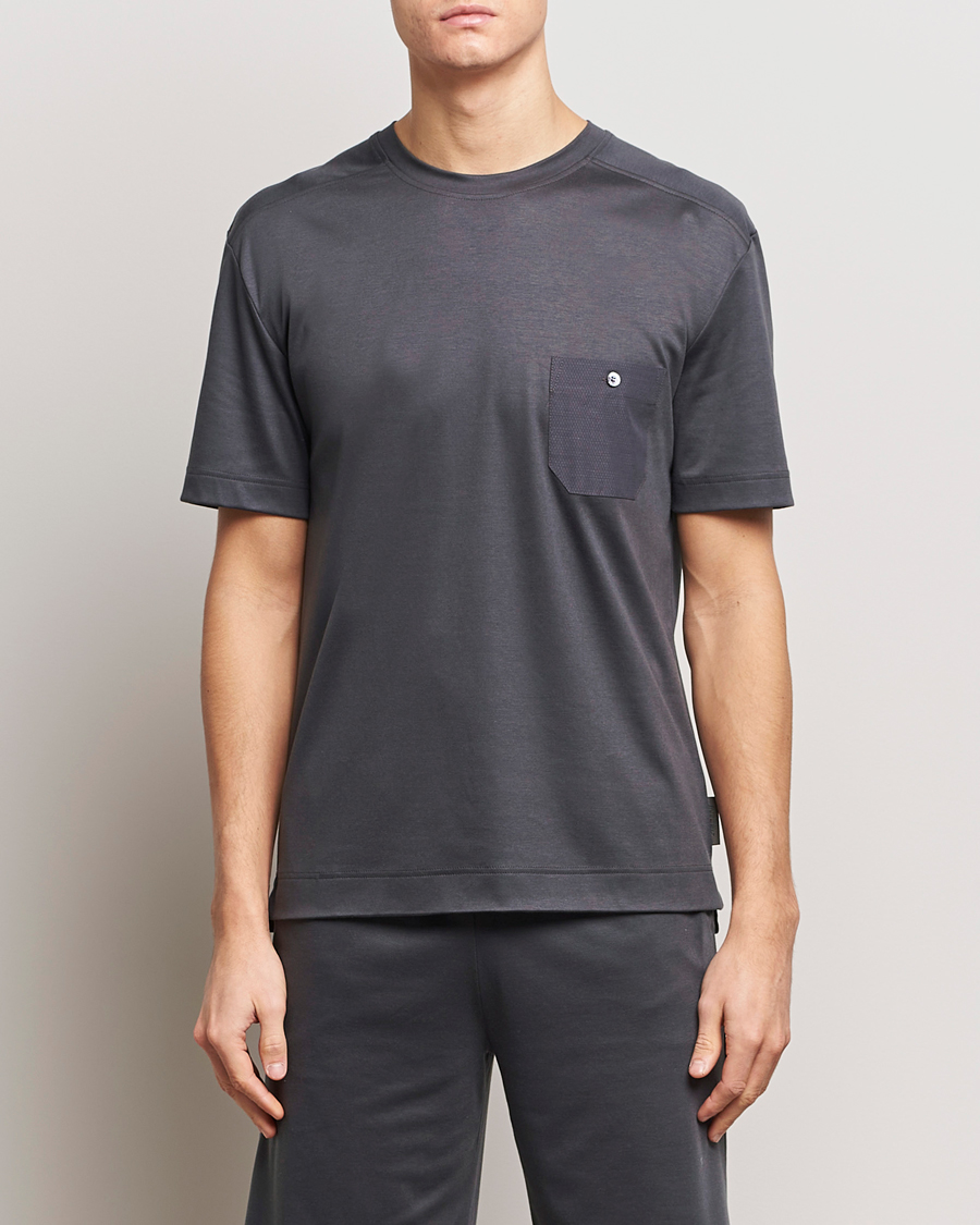 Herr |  | Zimmerli of Switzerland | Cotton/Modal Crew Neck Loungwear T-Shirt Phantom