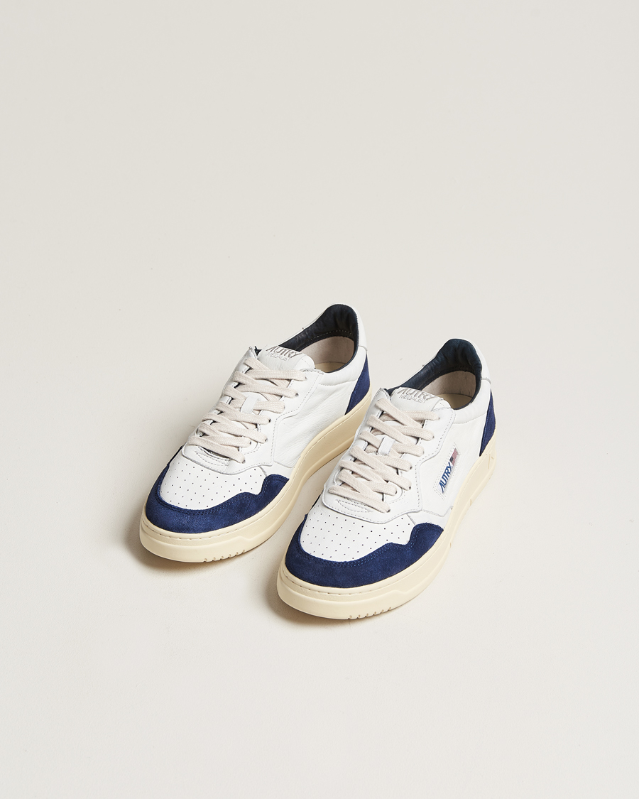 Herr | Autry | Autry | Medalist Low Goat/Suede Sneaker White/Navy