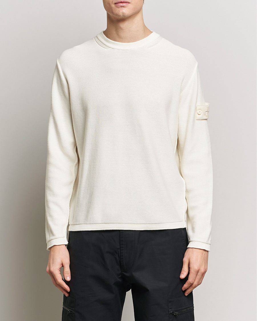 Herr | Tröjor | Stone Island | Ghost Knitted Cotton/Cashmere Sweater Natural Beige