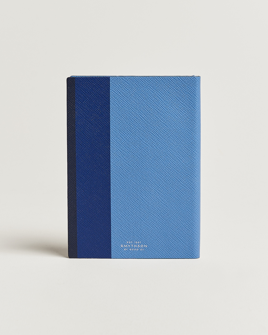 Herr |  | Smythson | Soho Notebook Ribbon Stripe Nile Blue