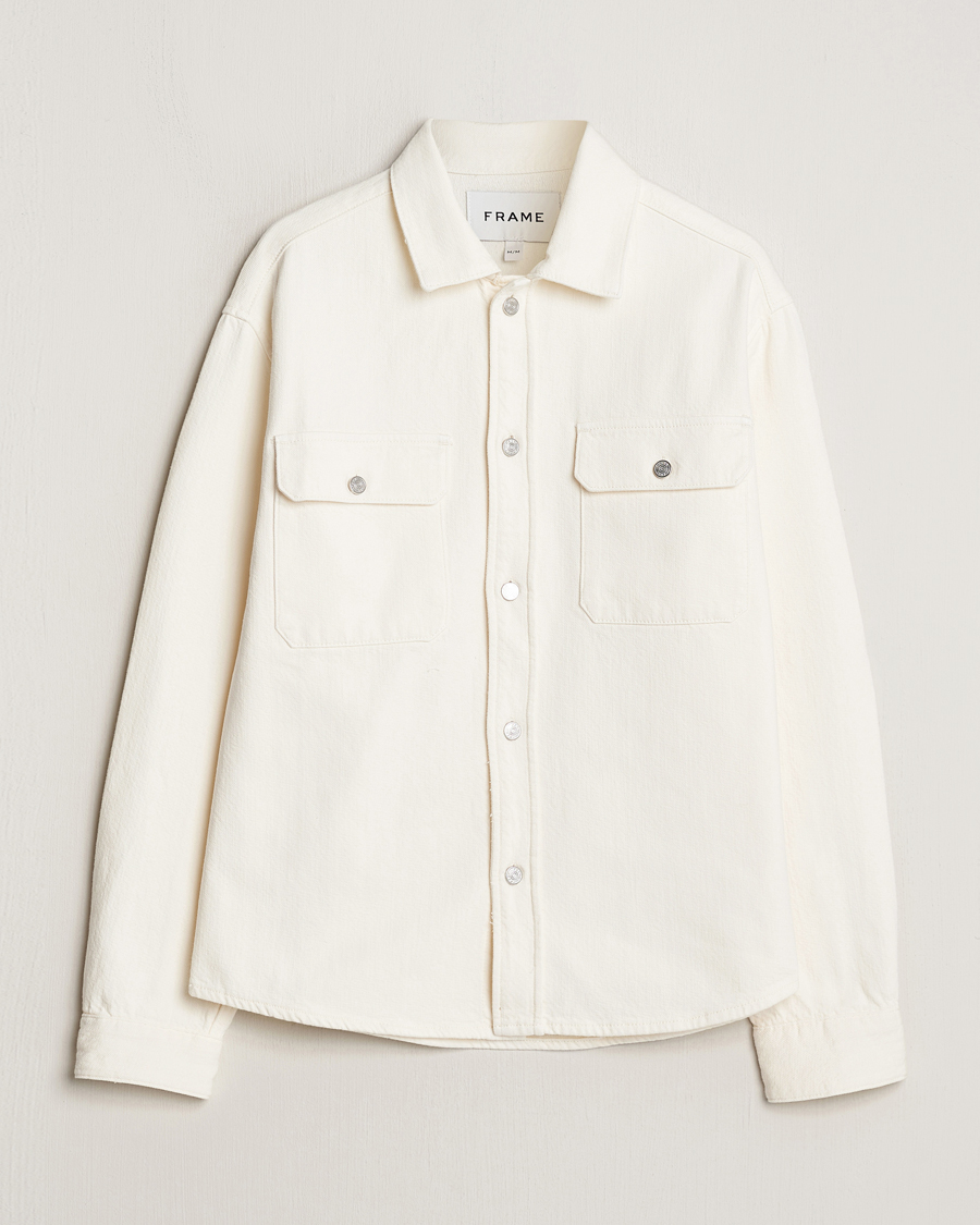 Herr | Skjortor | FRAME | Textured Terry Overshirt Off White