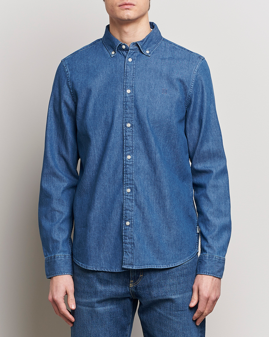 Herr | Kläder | LES DEUX | Kristian Denim Shirt Medium Blue