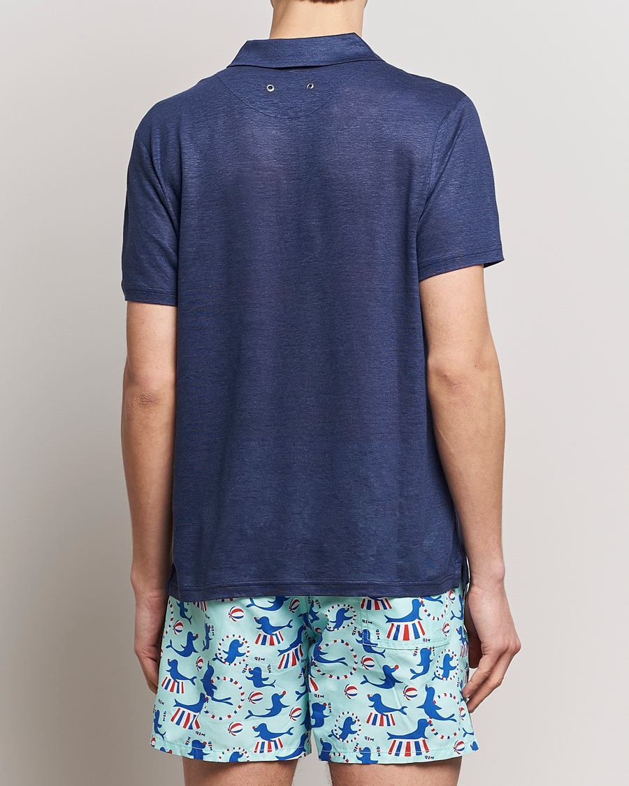 Herr | Pikéer | Vilebrequin | Pyramid Linen Jersey Polo Bleu Marine