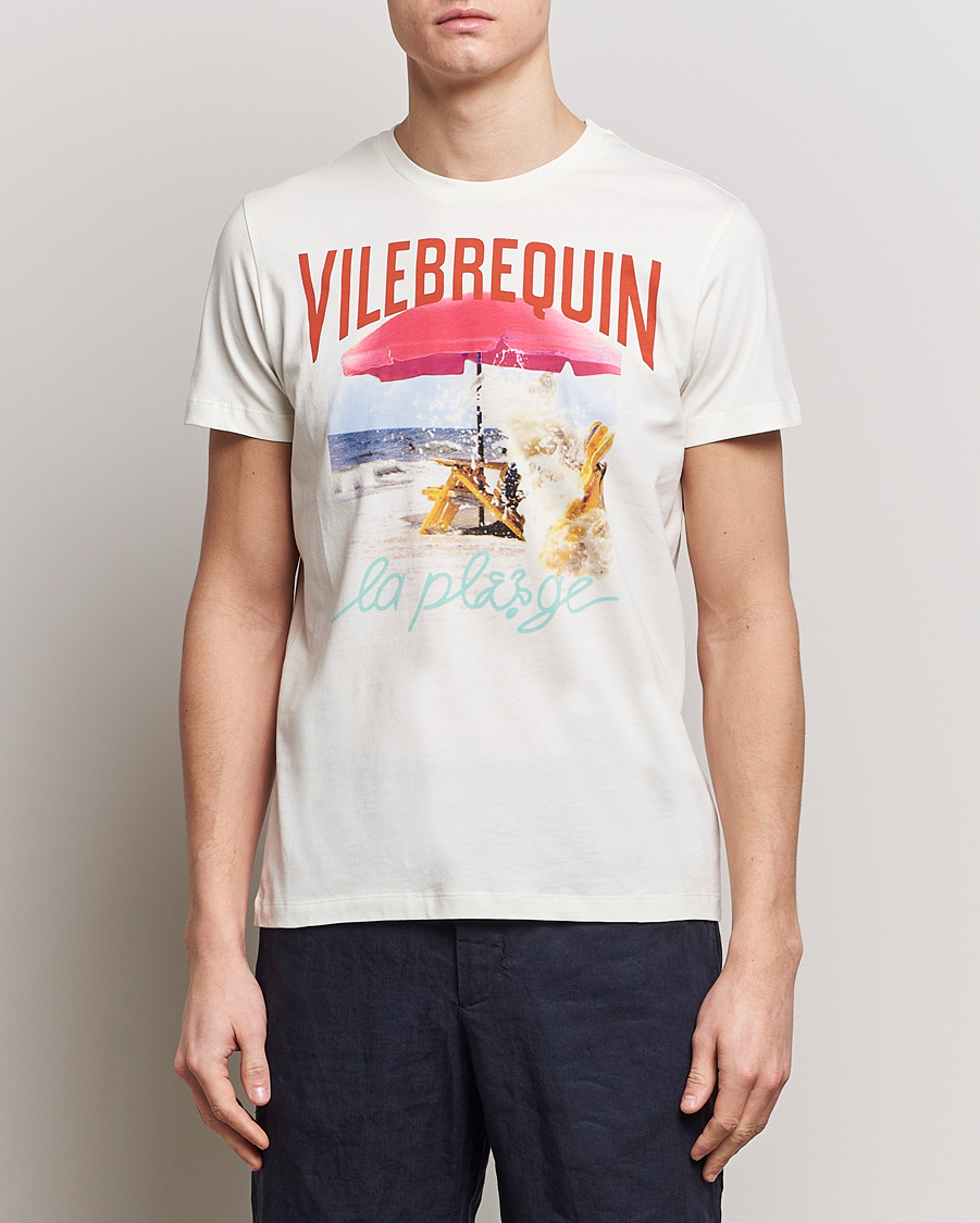 Herr | Vilebrequin | Vilebrequin | Portisol Printed Crew Neck T-Shirt Off White