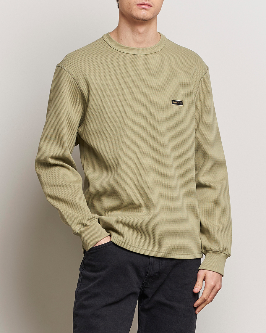 Herr | Belstaff | Belstaff | Tarn Long Sleeve Waffle Sweatshirt  Aloe