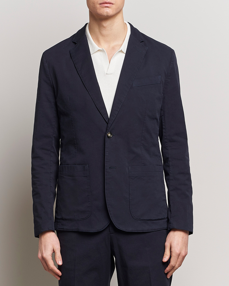 Herr | Kavajer | J.Lindeberg | Elton Garment Dyed Cotton Blazer Navy