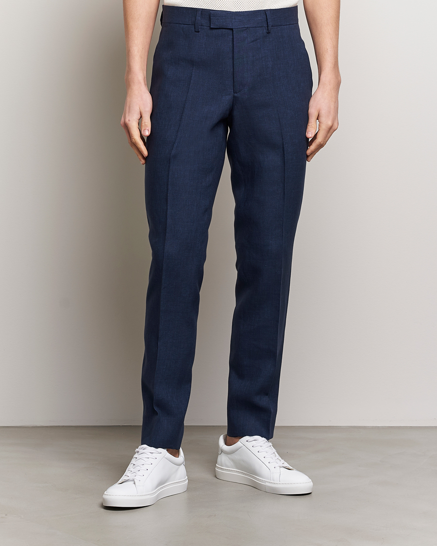 Herr | Kläder | J.Lindeberg | Grant Super Linen Trousers Navy