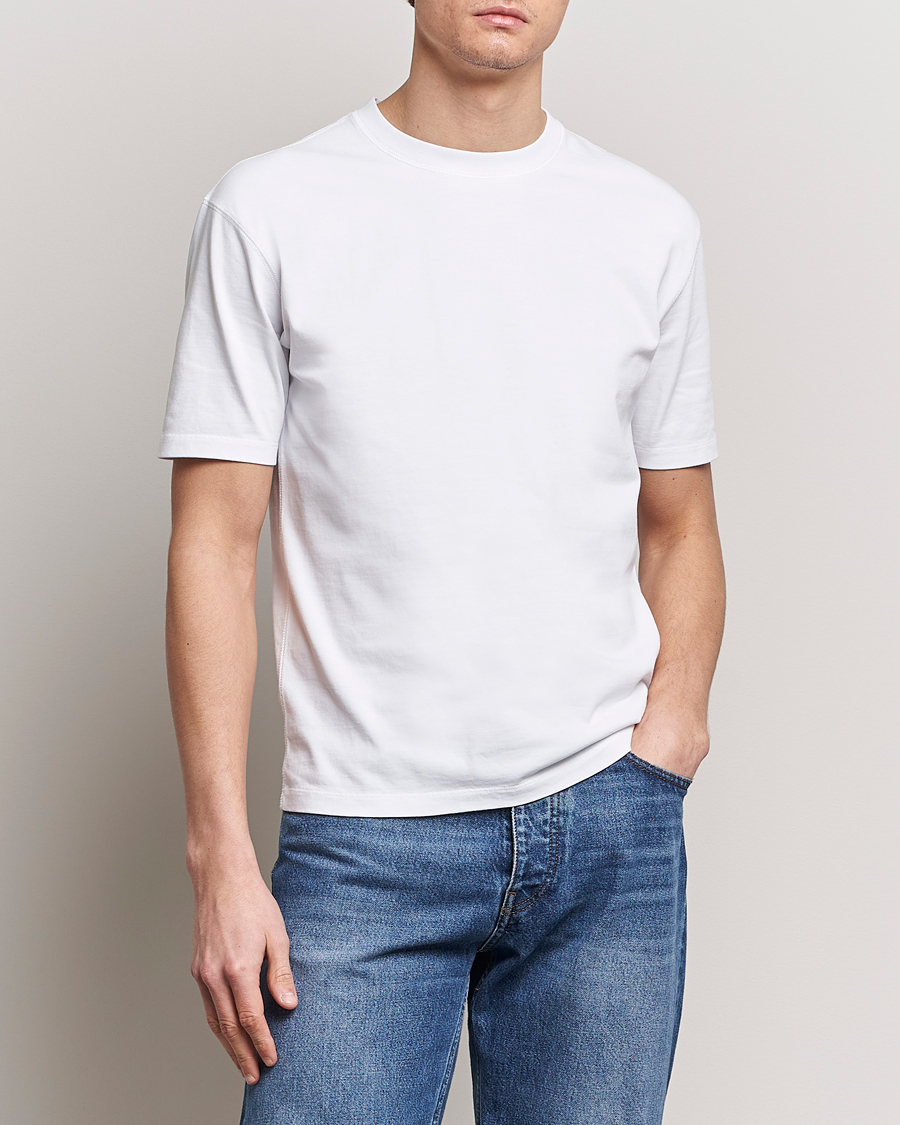 Herr | T-Shirts | Drake\'s | Bird Graphic Print Hiking T-Shirt White