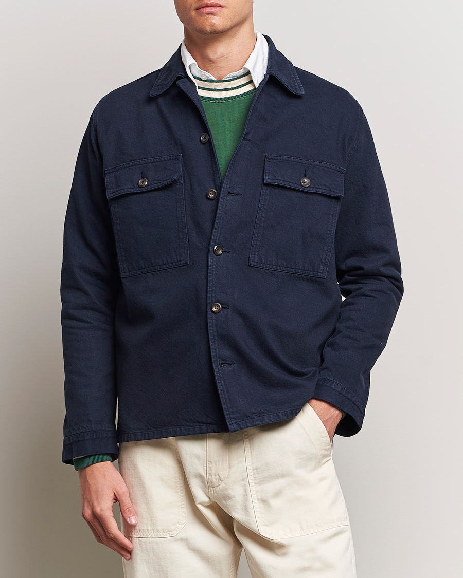 Herr |  | Drake\'s | Cotton Field Shirt Navy