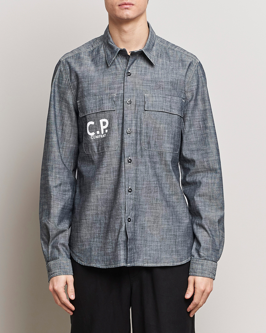 Herr | C.P. Company | C.P. Company | Long Sleeve Chambray Denim Shirt Black