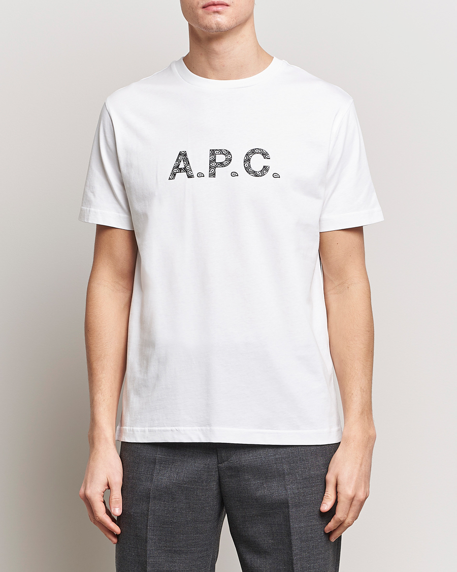 Herr | Kläder | A.P.C. | Paisley Logo Crew Neck T-Shirt White