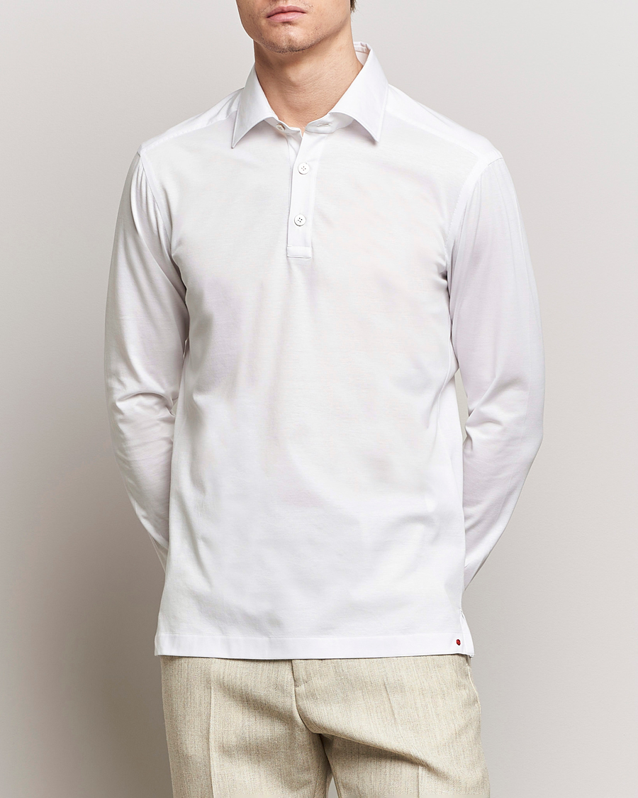 Herr | Pikéskjortor | Kiton | Popover Shirt White