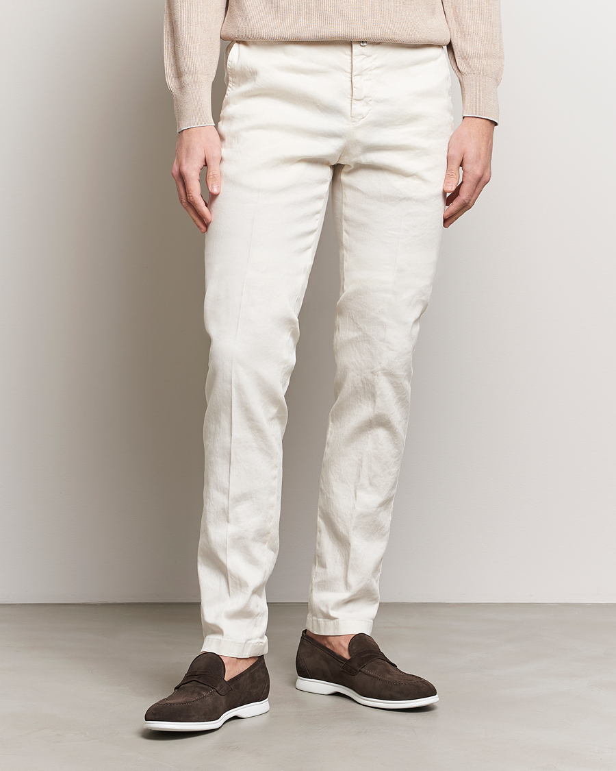 Herr | Italian Department | Kiton | Linen Trousers Light Beige