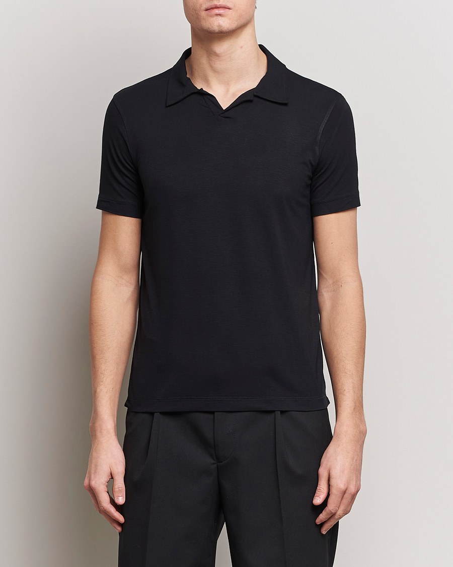 Herr | Kläder | Giorgio Armani | Short Sleeve Stretch Polo Black