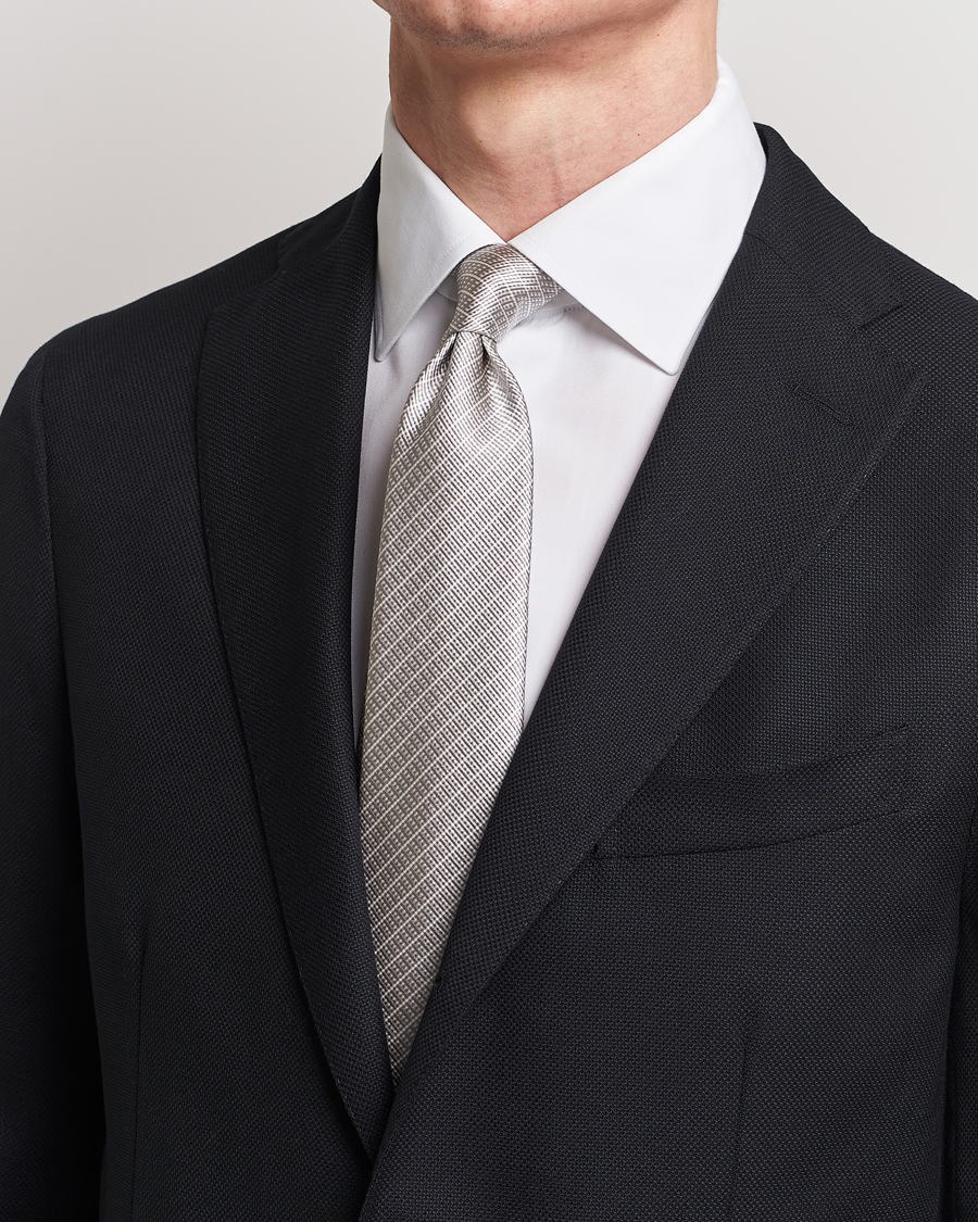 Herr | Accessoarer | Giorgio Armani | Jacquard Silk Tie Light Grey