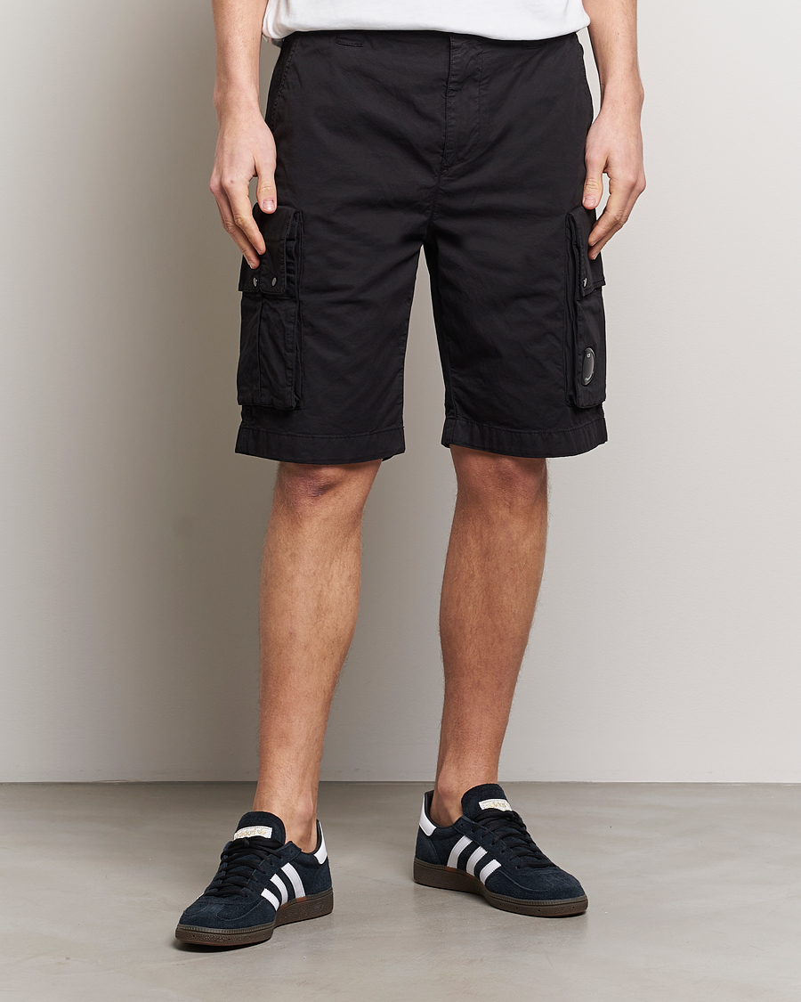 Herr | C.P. Company | C.P. Company | Twill Stretch Cargo Shorts Black