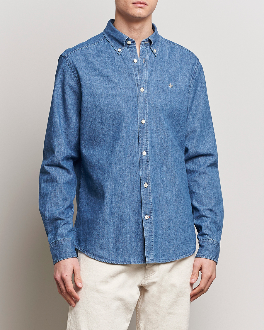 Herr |  | Morris | Classic Fit Denim Shirt Blue