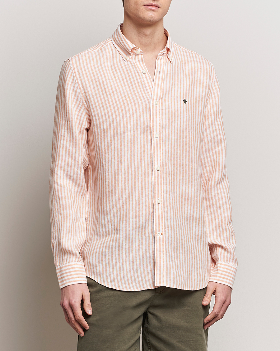 Herr | Kläder | Morris | Douglas Linen Stripe Shirt Orange