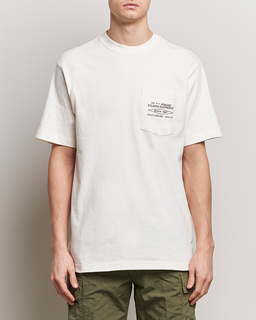 Herr | T-Shirts | Filson | Embroidered Pocket T-Shirt Off White