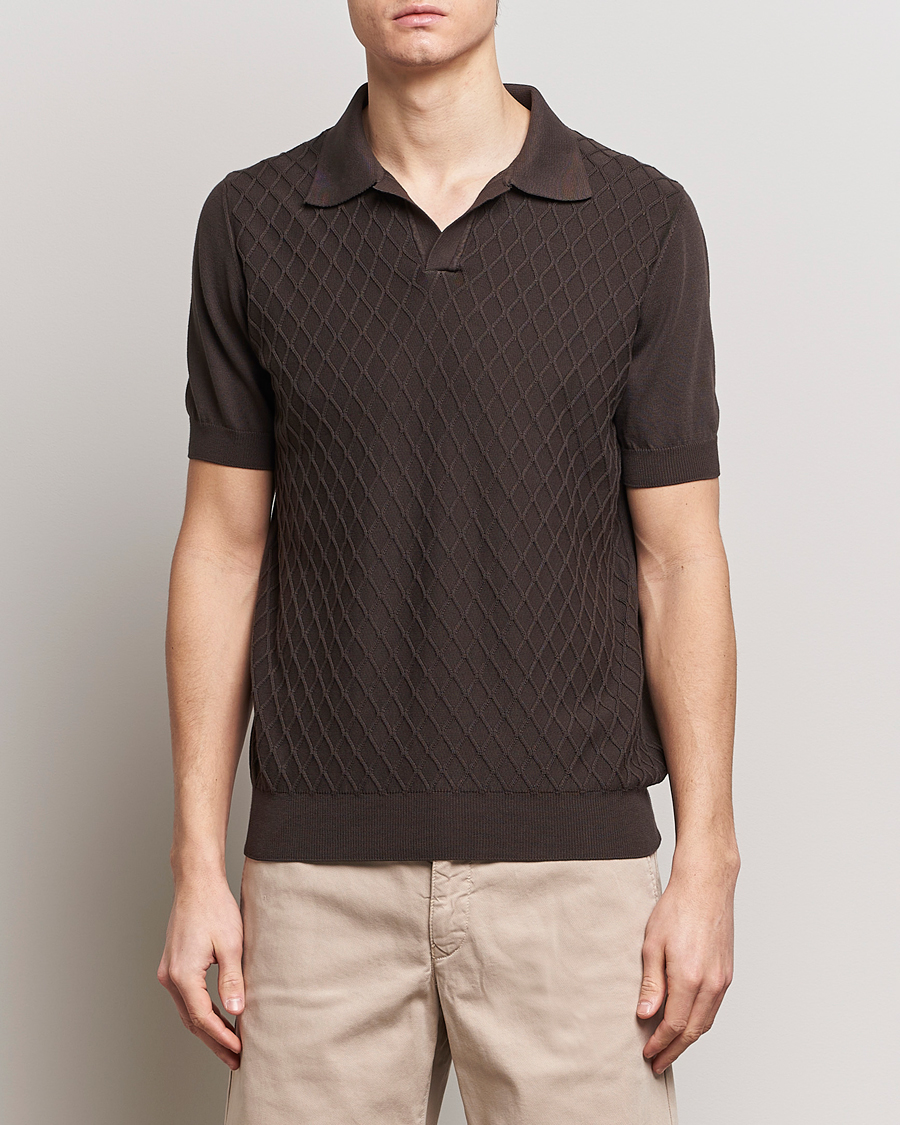 Herr |  | Oscar Jacobson | Mirza Structured Cotton Polo Brown