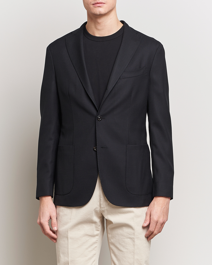 Herr | Italian Department | Boglioli | K Jacket Wool Hopsack Blazer Black