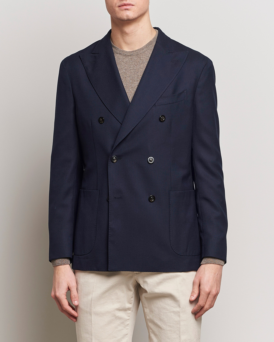 Herr | Ullkavajer | Boglioli | K Jacket Double Breasted Wool Blazer Navy