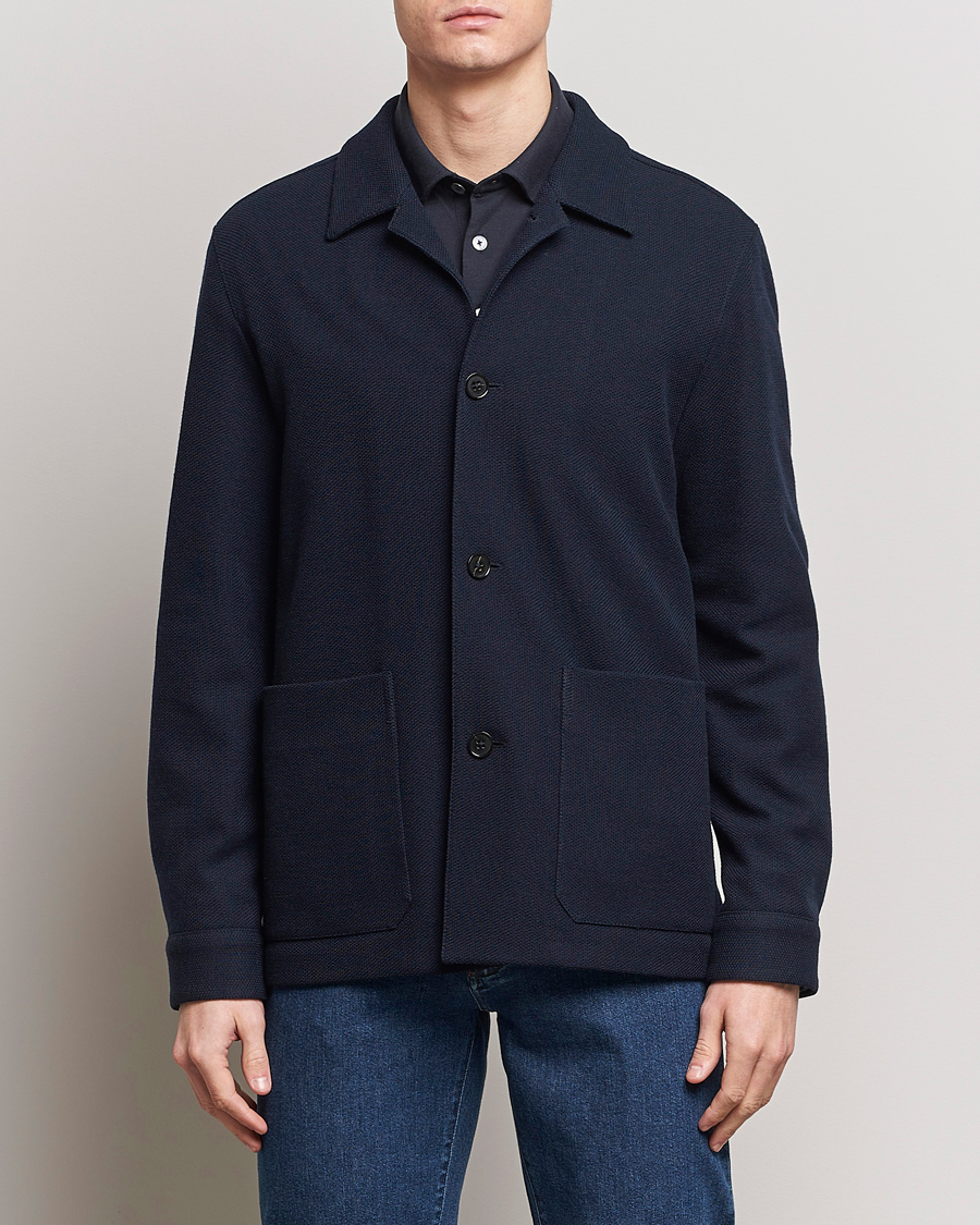 Herr | Stickade kavajer | Zegna | Wool Chore Jacket Navy