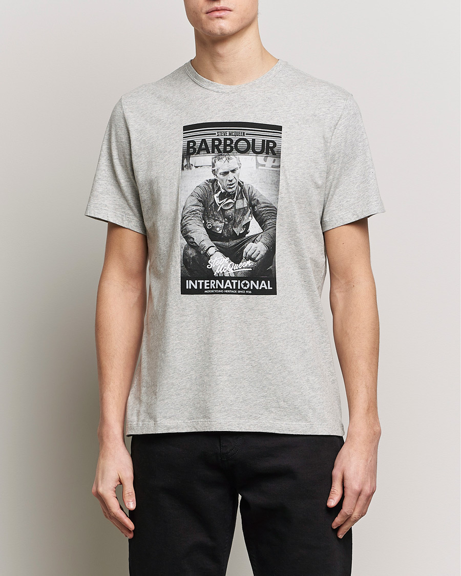 Herr |  | Barbour International | Mount Steve McQueen T-Shirt Grey Marl