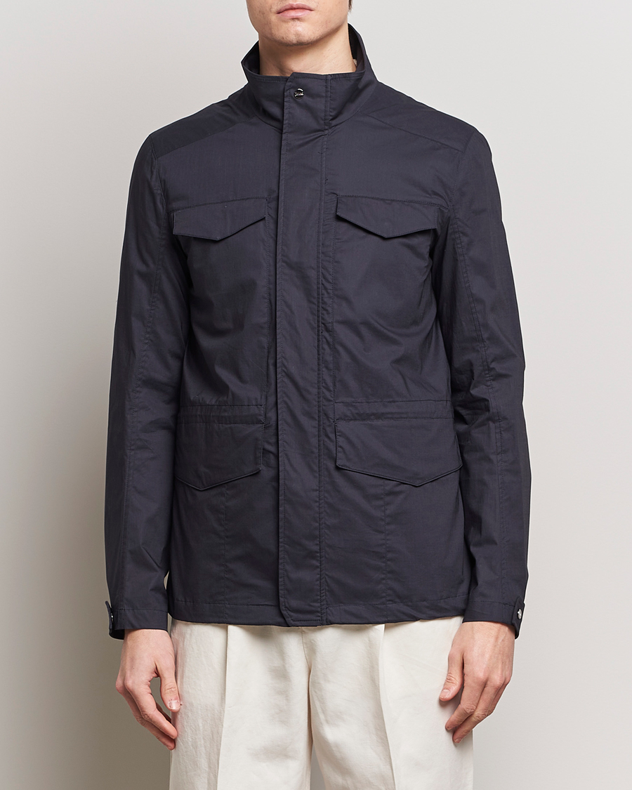 Herr | Kläder | Herno | Lightwieght Cotton Field Jacket Navy