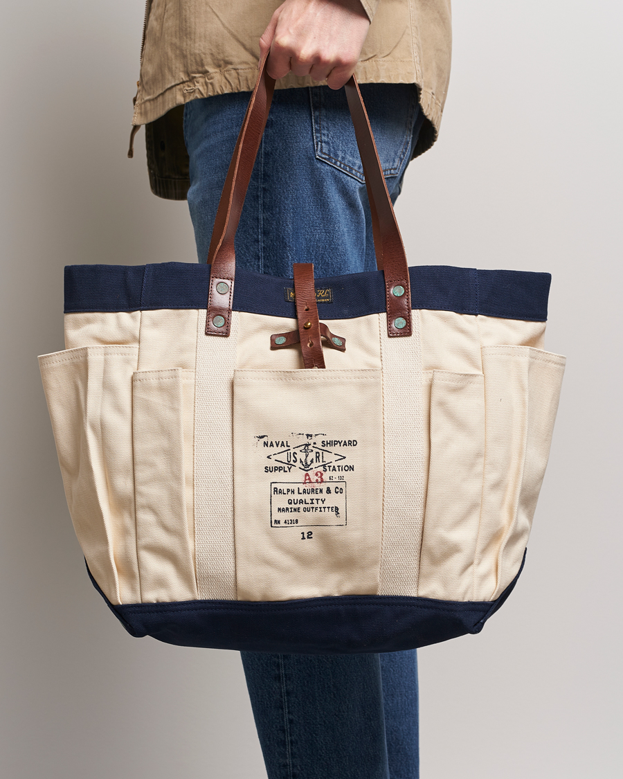 Herr | Rea accessoarer | Polo Ralph Lauren | Canvas Totebag Cream/Aviator Navy