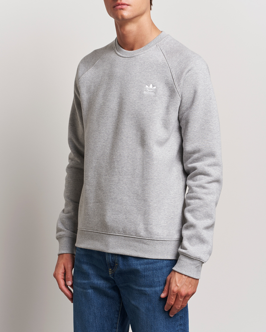 Herr | Grå Sweatshirts | adidas Originals | Essential Crew Neck Sweatshirt Grey Melange