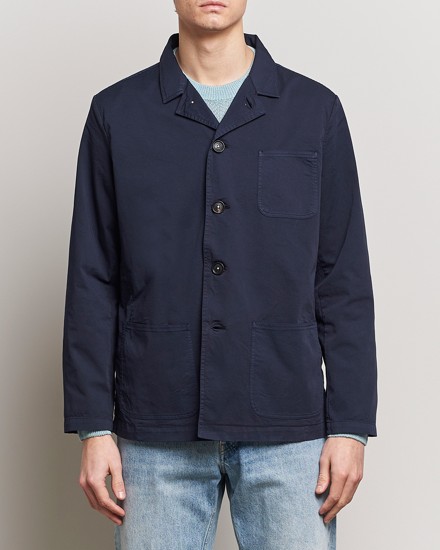 Herr | Skjortjackor | Massimo Alba | Florida Stone Washed Shirt Jacket Navy