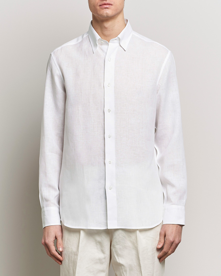 Herr | Brioni | Brioni | Linen Sport Shirt White