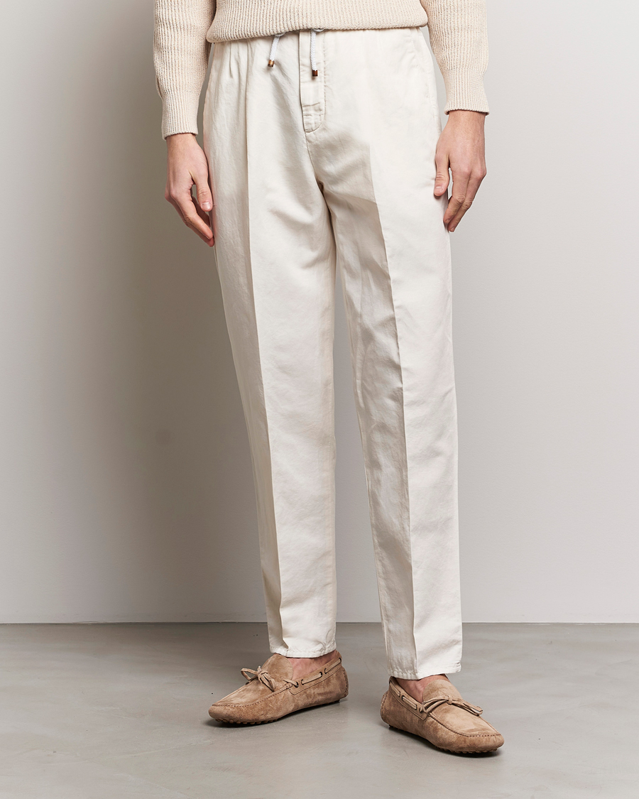 Herr | Kläder | Brunello Cucinelli | Cotton/Linen Drawstring Pants Off White