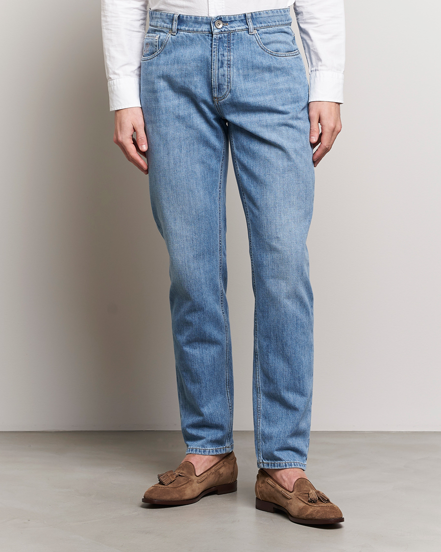 Herr |  | Brunello Cucinelli | Traditional Fit Jeans Blue Wash
