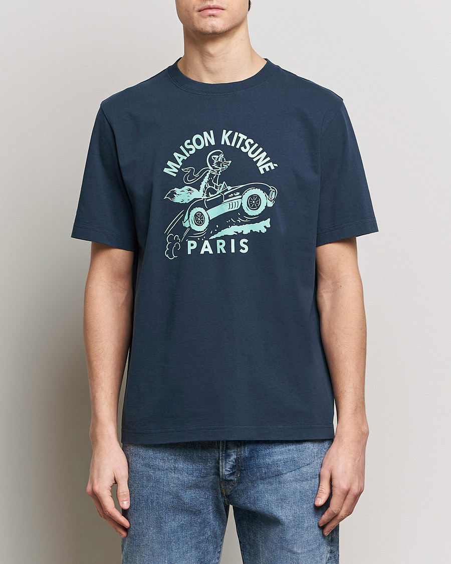 Herr | Maison Kitsuné | Maison Kitsuné | Racing Fox T-Shirt Ink Blue