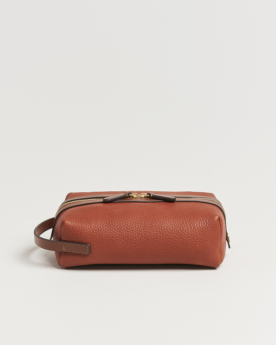 Herr | Väskor | Mismo | Groom Pebbled Leather Washbag Tabac/Cuoio