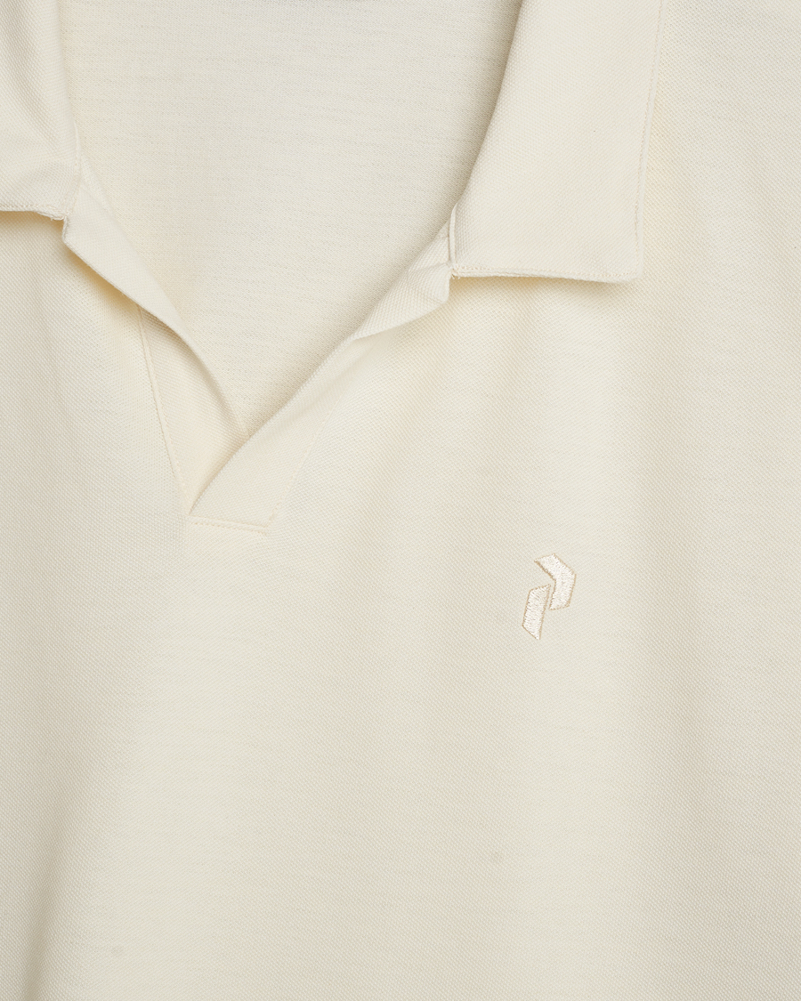 Herr |  | Peak Performance | Cotton Coolmax Open Collar Polo Vintage White
