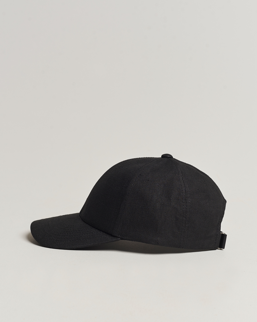 Herr | Hattar & kepsar | Varsity Headwear | Linen Baseball Cap Licorice Black