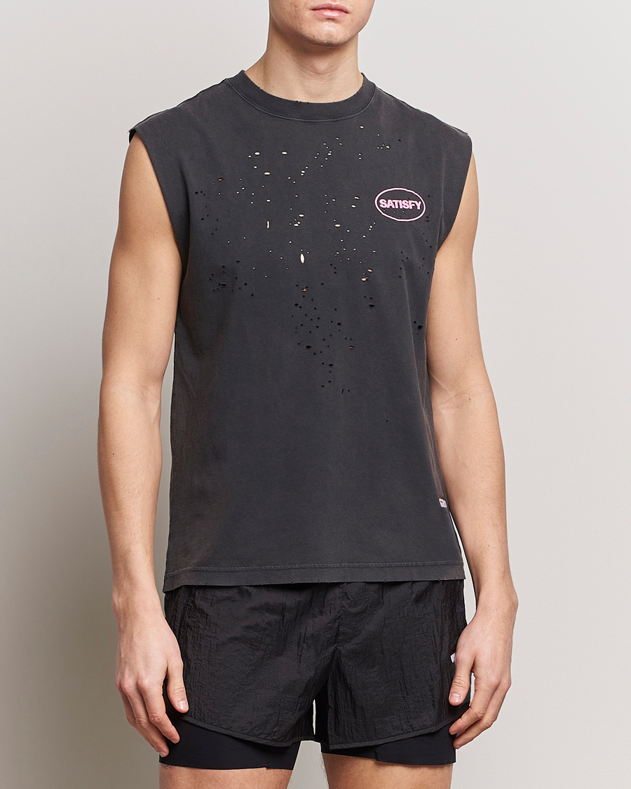 Herr | T-Shirts | Satisfy | MothTech Muscle Tee Aged Black