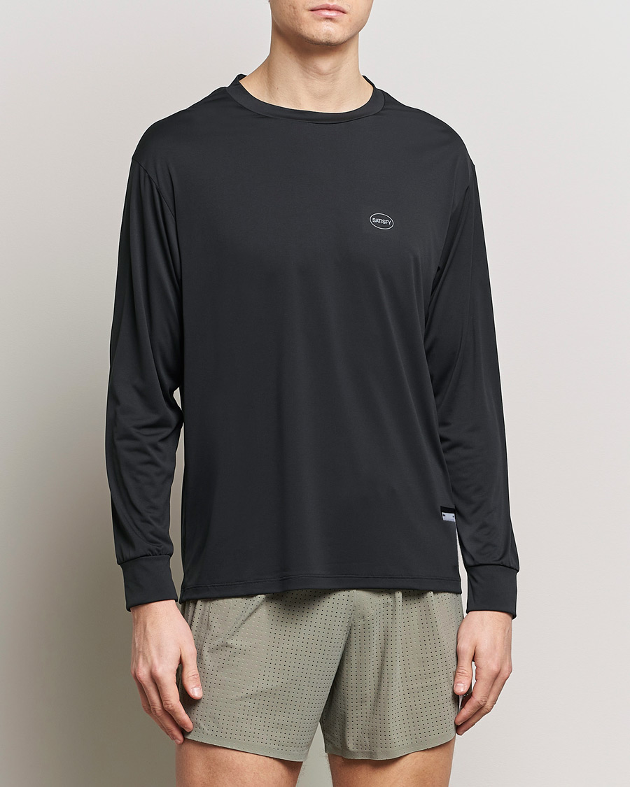 Herr | Svarta t-shirts | Satisfy | AuraLite Long Sleeve T-Shirt Black