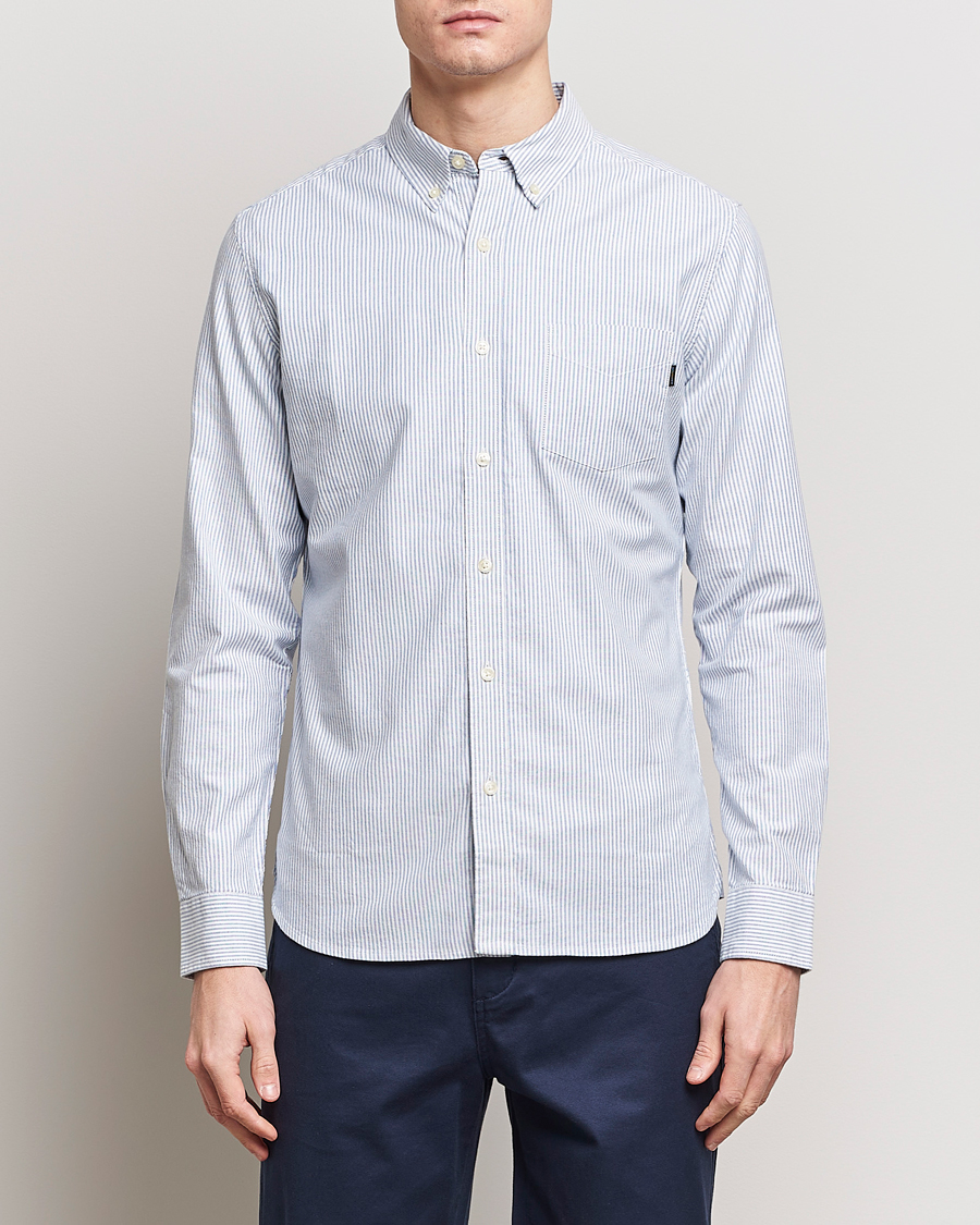 Herr | Kläder | Dockers | Cotton Stretch Oxford Shirt Striped Delft