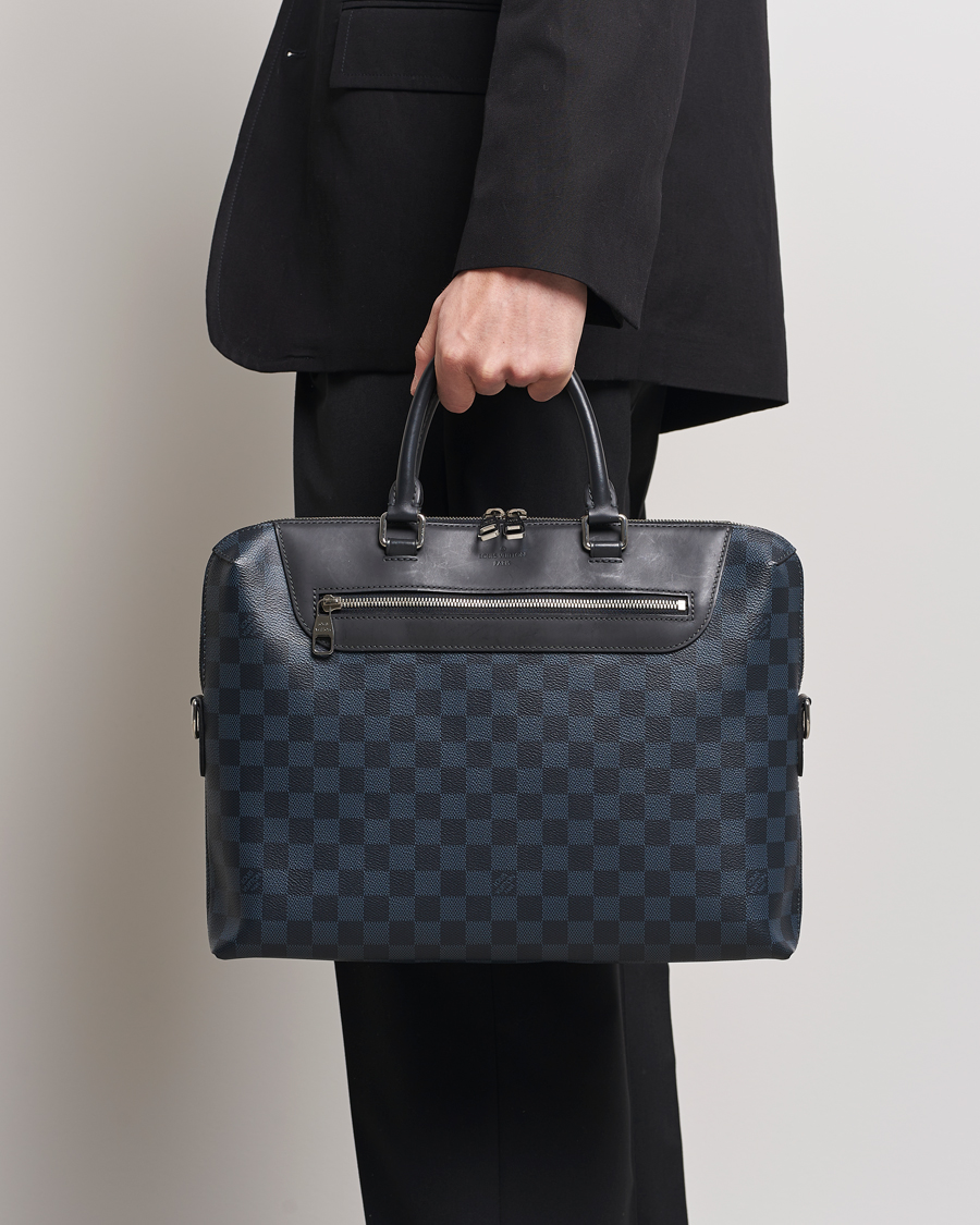 Herr | Louis Vuitton Pre-Owned Porte-Documents Jour Briefcase Damier Navy | Louis Vuitton Pre-Owned | Porte-Documents Jour Briefcase Damier Navy