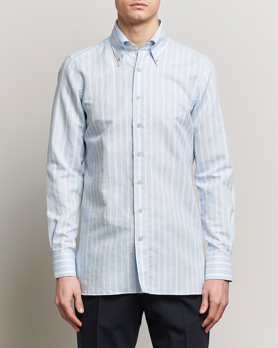 Herr | Formal Wear | 100Hands | Cotton Striped Shirt Light Blue