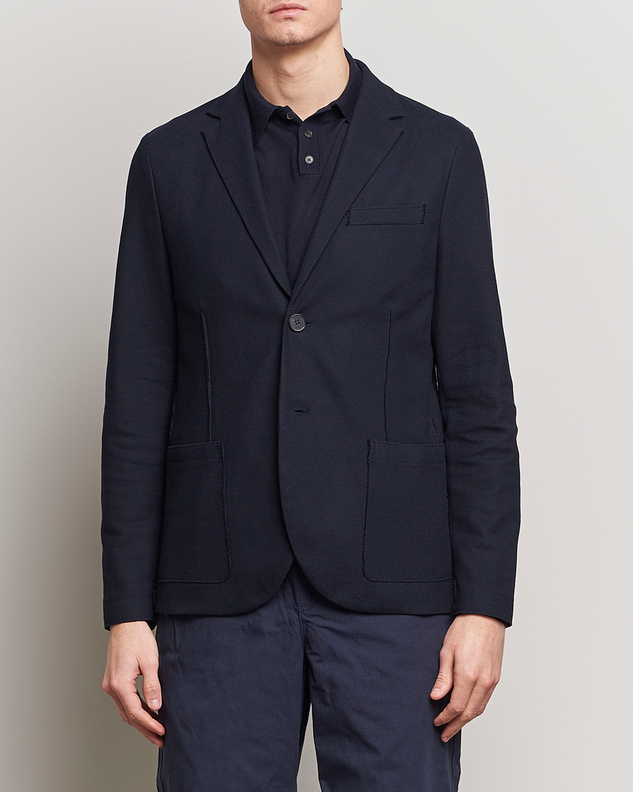 Herr |  | Harris Wharf London | Loro Piana Honey Comb Blazer Navy