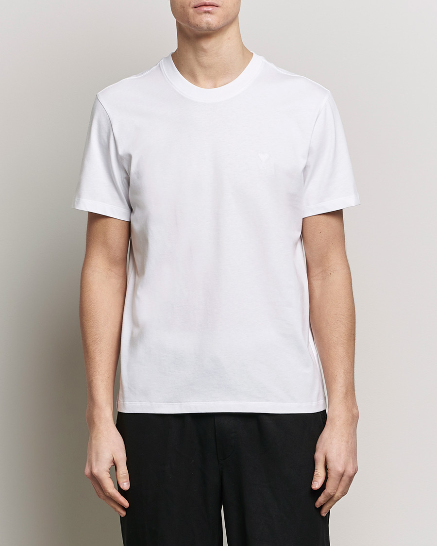 Herr | Vita t-shirts | AMI | Tonal Heart Logo T-Shirt White
