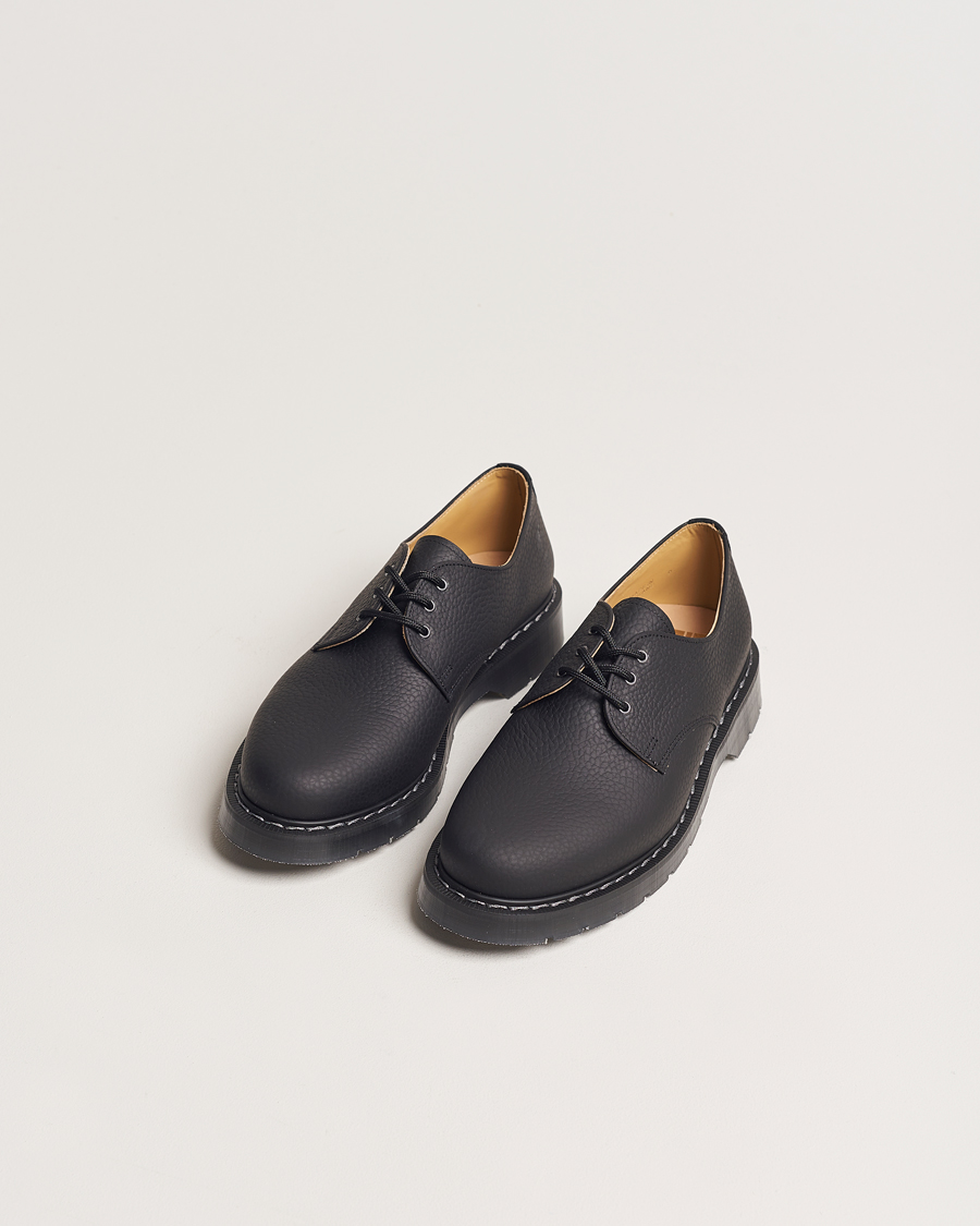 Herr | Solovair | Solovair | 3 Eye Gibson Shoe Black Grain