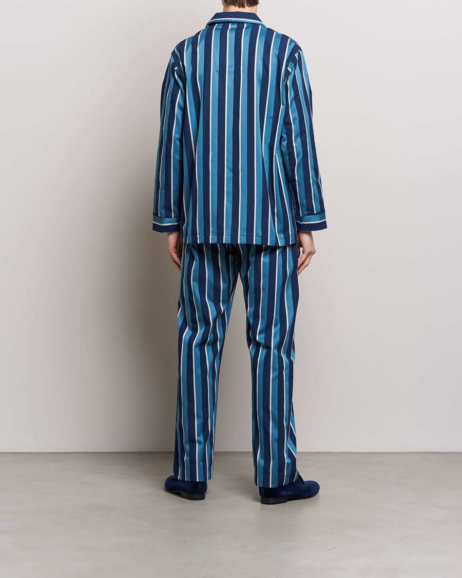 Herr | Pyjamas | Derek Rose | Cotton Striped Pyjama Set Teal