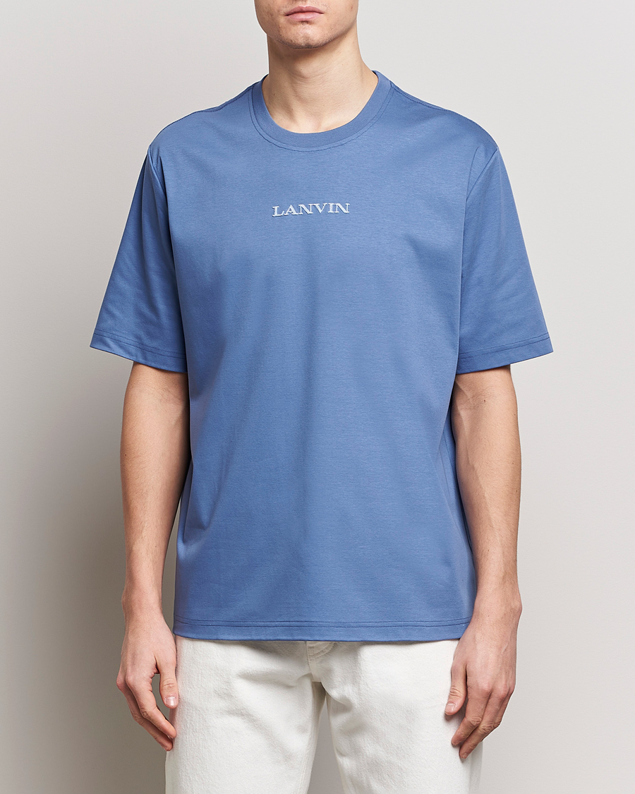 Herr | Kläder | Lanvin | Embroidered Logo T-Shirt Cornflower