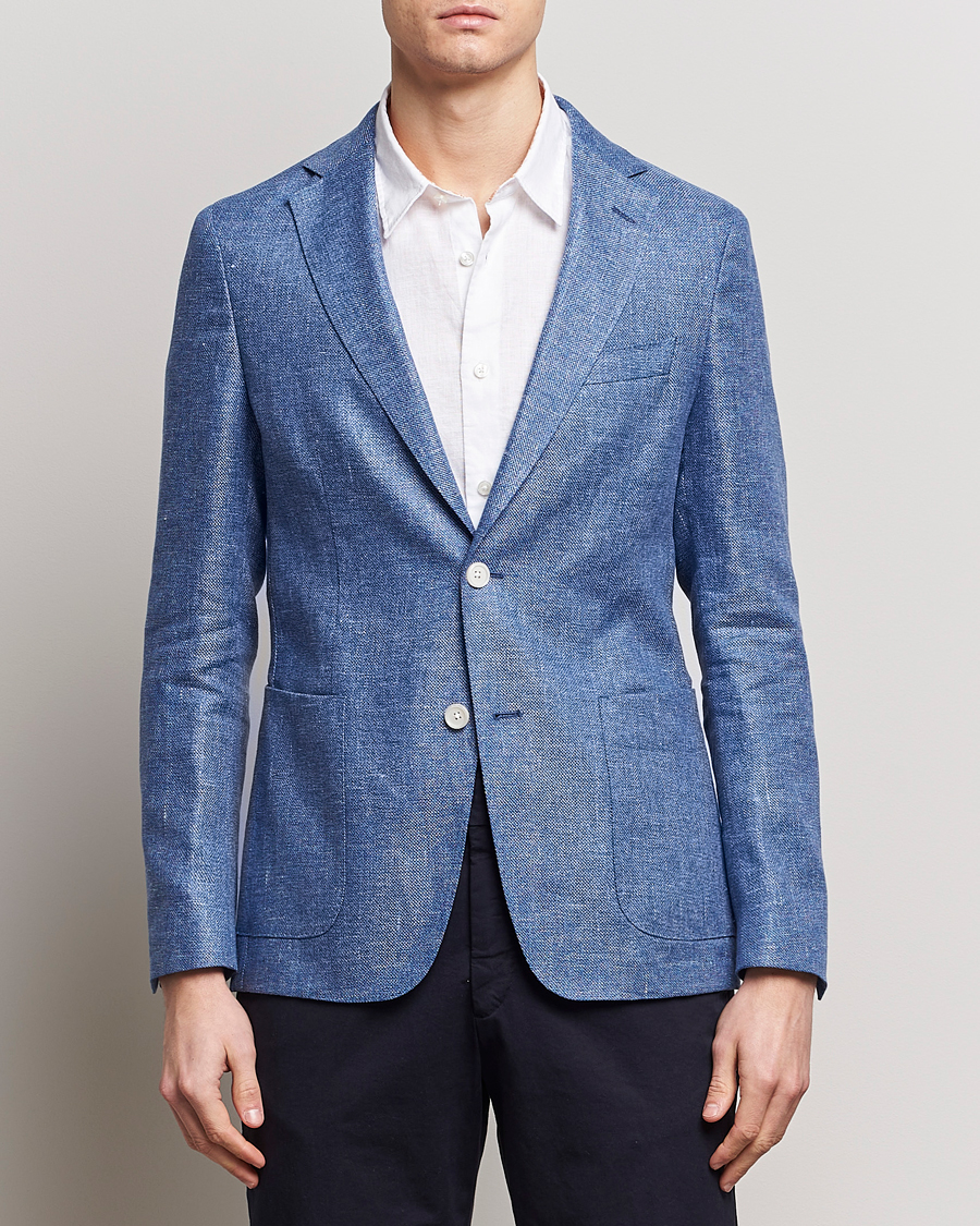 Herr | Kavajer | BOSS BLACK | Hanry Linen Blazer Medium Blue